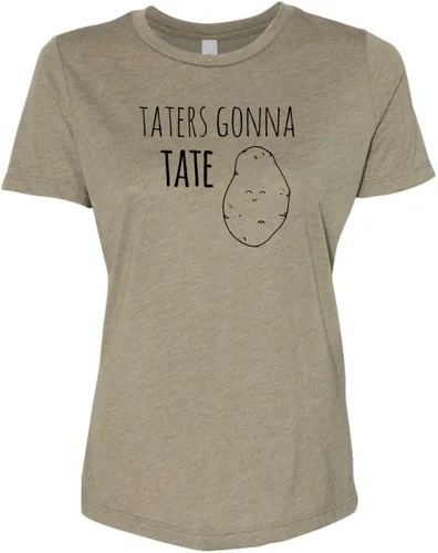 Miniatura 10 de Cute Women's Screen Printed Crew Neck Tee, Shirts With Sayings, Dusty Blue or Olive