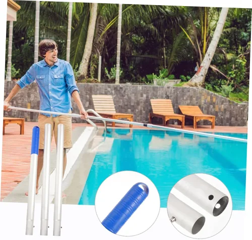 Miniatura 8 de NOLITOY Lago Skimmer poste de conexión de metal resistente largo poste el 3.3 ft para el mantenimiento de la piscina