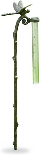 Estaca de jardín de libélula de manómetro de lluvia - SPI Home - Calibre de aluminio para precipitaciones