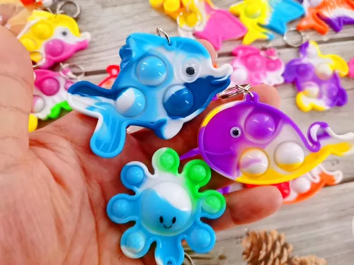 Miniatura 2 de 30 paquetes de tiburón, tortuga, delfín, pez, pulpo, sirena, ballena, mini océano surtido, juguetes de burbujas para niños, niños, aula