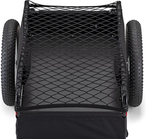 Miniatura 5 de Schwinn Porter - Remolque de bicicleta de carga, peso máximo de 100 libras, red de malla elástica, neumáticos grandes con orificios, color negro
