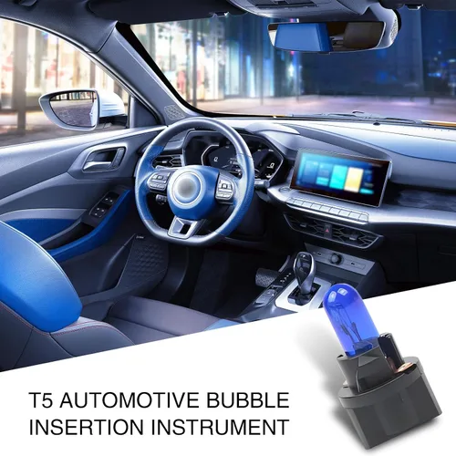 Miniatura 5 de 10 PCS Luces Halógenas T5 para Instrumentos de Automóvil, 12V 1.2W Luz Indicadora de Aire Acondicionado de Filamento Único Luz de Freno, Instalación