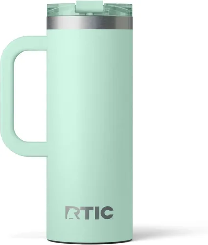 Miniatura 32 de RTIC - Taza de viaje para viajes de 16oz con tapa y asa, forrada en cerámica, aislada, de acero inoxidable, metálica, de doble pared con aislamiento