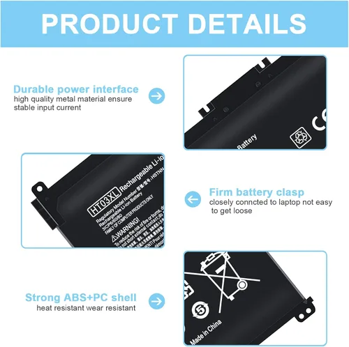 Miniatura 3 de TSKYBEAR HTO3XL Batería para Laptop L11119-855 HT03XL Compatible con HP Pavilion 14 15 17 15-CS 15-DA 15-DB Serie 15-DA0012DX 14-CE0068ST
