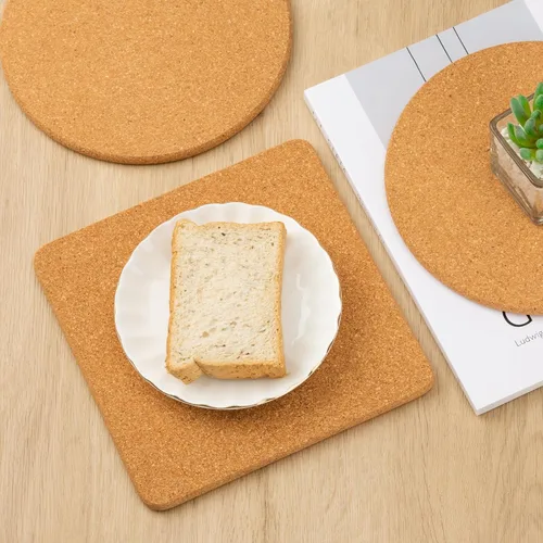 Miniatura 5 de Salvamanteles de corcho para platos calientes, ollas y sartenes, soportes para ollas para cocina, 8 pulgadas, paquete de 6 almohadillas calientes