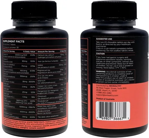 Miniatura 9 de BNHealthy Mastica multivitamínico bariátrico con hierro, masticable diario con B12, D3, folato y zinc, sabor a frambuesa, diseñado para adultos