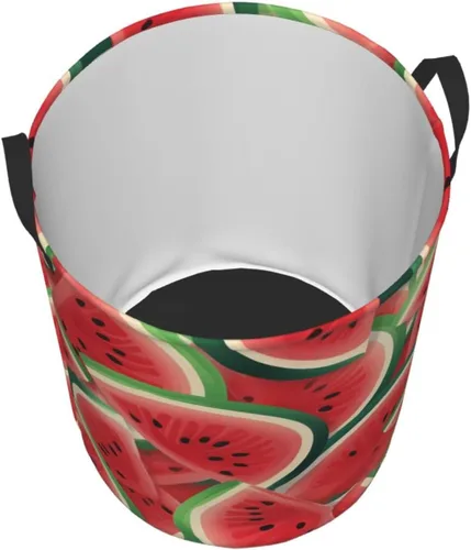 Miniatura 3 de Watermelon Slice print Circular Hamper Waterproof Storage Bin Organizer Basket Laundry Hamper With Handles For Clothes Toys Small