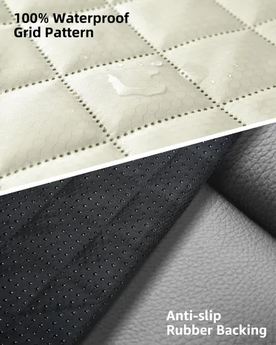 Miniatura 7 de PETICON Fundas de asiento de banco de mascotas impermeables a prueba de arañazos para automóviles, SUV, funda antideslizante duradera para asiento