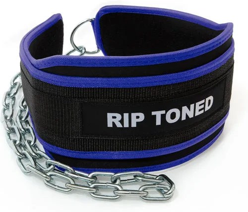 Rip Toned Cinturón de inmersión para levantamiento de pesas, dominadas, inmersiones, barbillas, cadena de acero resistente de 36 pulgadas, cinturón