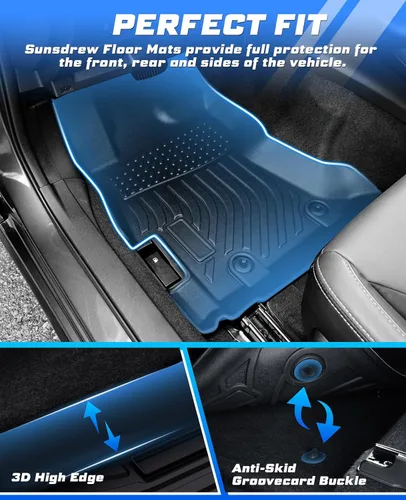 Miniatura 2 de Sunsdrew Alfombrillas TPE para todo tipo de clima, ajuste personalizado para Subaru Crosstrek 2018-2023/Impreza 2017-2023, negro, juego de 4 piezas