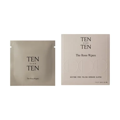 tenoverten - The Rose Wipes - Paños quitaesmalte de uñas sin acetona | Cuidado de uñas limpio, natural y no tóxico (1 caja, 6 toallitas)