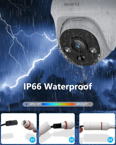 Miniatura 8 de OOSSXX (4K HD y ángulo ultra amplio de 130°) Audio bidireccional 8MP Cámaras IP domo PoE cableadas para sistema de cámaras de seguridad del hogar al