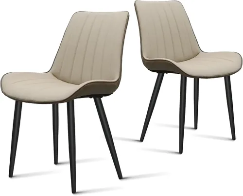Miniatura 9 de Juego de sillas de comedor AmoUnico, silla de comedor moderna, sillas de comedor de cuero, sillas de cocina con tapizado de cuero sintético