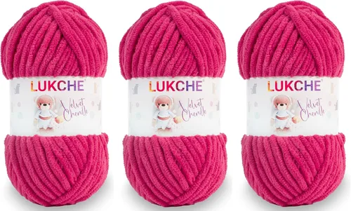 Miniatura 24 de Hilado de chenilla de terciopelo para amigurumi y punto de crochet súper voluminoso 100 gr (69,0 m) (Grosor del hilo 8 mm) (Verde espárrago) 1