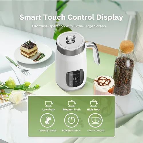 Miniatura 4 de Maestri House Espumador de leche, temperatura variable y grosor de espuma DualFro 400 espumador de leche y vaporizador, 14.1 onzas/13.5 fl oz