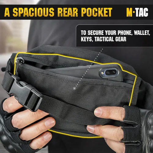 Miniatura 6 de M-Tac Riñonera para hombre - Riñonera pequeña compañera - Cinturón de estilo táctico EDC (negro)