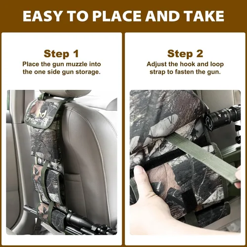 Miniatura 5 de Soporte para pistola en camiones (un par), almacenamiento ajustable para pistolas en el asiento trasero 900D, soporte para rifles automotrices