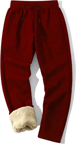 Miniatura 30 de MACHLAB Pantalones deportivos térmicos de forro polar para hombre, pantalones de chándal gruesos y cálidos para invierno