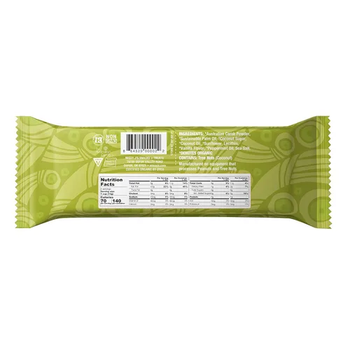 Miniatura 3 de Missy J's Tazas de algarroba de menta orgánica de 0.9 onzas, paquete de 3. Fabricado con azúcar de coco, vegano, sin gluten y cafeína, sustituto