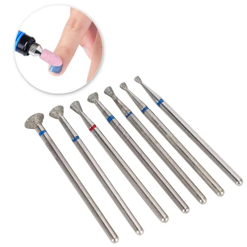 Miniatura 4 de Cabezal de molienda de manicura, 7 brocas de manicura para arte de uñas, juego de brocas de uñas de 0.093 in, broca para arte de uñas, lima de uñas