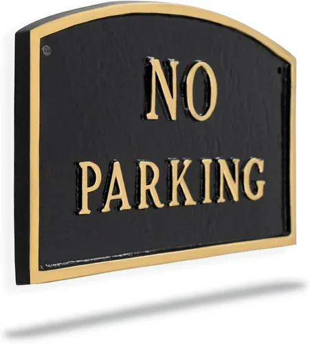 Miniatura 2 de Montague Metal Products SP-8sm-BG Placa de declaración de arco sin estacionamiento, pequeña, negra y dorada Negro/Oro