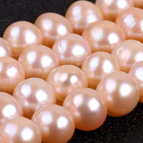 Miniatura 4 de JOE Foreman 7 – 8 mm de agua dulce perla cultivada teñido esférica Loose Beads para joyas Wholesale Beads Luz Salmón 15