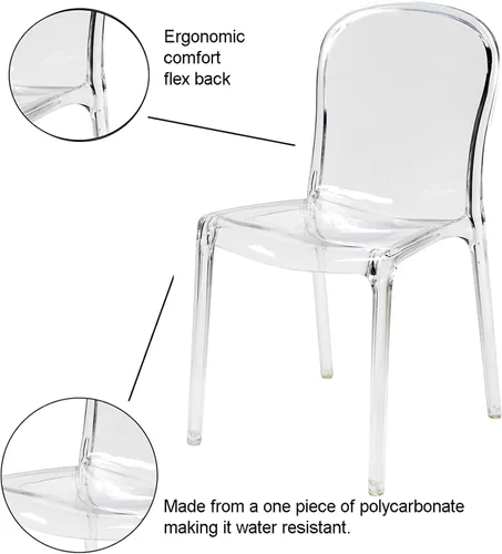 Miniatura 6 de Genoa Silla apilable transparente de policarbonato, RPC-Genoa-CL