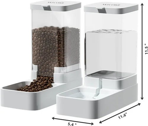 Miniatura 4 de NKECOBJI - Juego de comedero y dispensador de agua para mascotas por gravedad, comedero automático para perros y dispensador de agua para perros