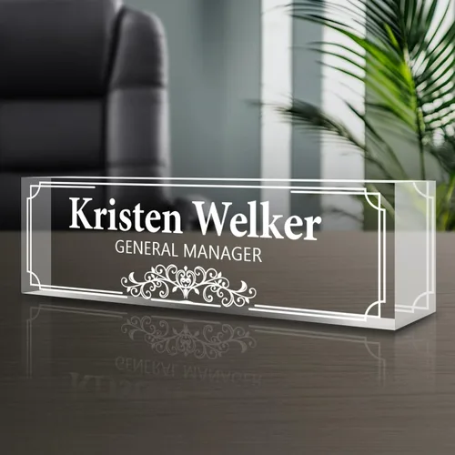 Miniatura 38 de Placa de nombre personalizada para escritorio, placas de nombre grabadas personalizadas para hombre, regalos del día del jefe para jefe, decoración