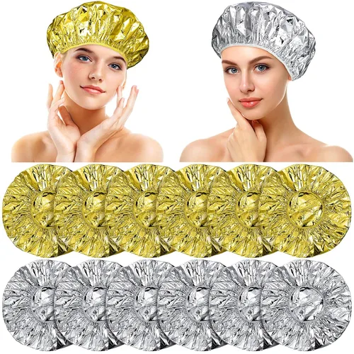 Miniatura 10 de 12 tapas de acondicionamiento profundo, papel de aluminio, reutilizables, para procesamiento del cabello, coloración del cabello, para uso