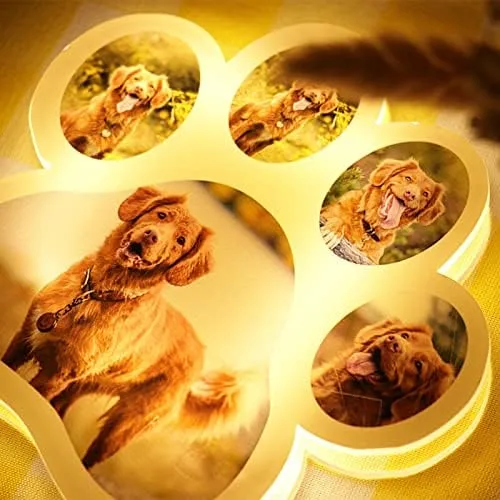 Miniatura 6 de Lámpara de foto personalizada con pata de perro, luz nocturna con foto personalizada, tablero acrílico, decoración de habitación, lámpara de noche