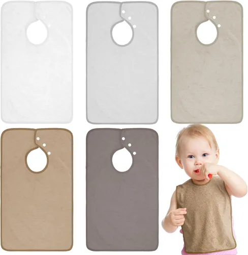 Miniatura 12 de Hercicy Baberos de cobertura completa con capucha para bebés y niños pequeños de felpa con botón de presión para niños de 0 a 4 años, unisex