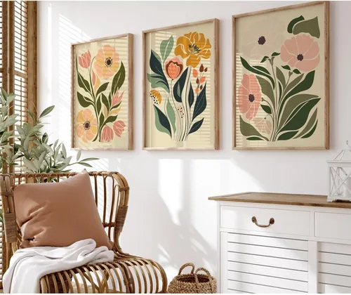 Miniatura 18 de Arte de pared botánico vintage, lienzo floral antiguo, arte de pared, impresiones de flores neutrales, póster vintage de granja, pintura para sala