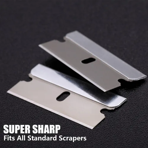 Miniatura 3 de REXBETI 400 piezas Hojas de afeitar de un solo filo, Hojas de afeitar de raspador industrial, Hoja de afeitar de un solo filo, Hojas de repuesto