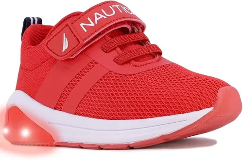 Nautica Tenis deportivos con luz intermitente para niños con una correa, a la moda y divertida para niños y niñas, disponibles en tallas para niños