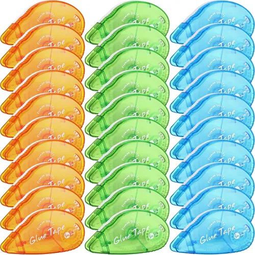 Geyee 30 piezas de cinta adhesiva de doble cara con rodillo, adhesivo permanente de 0,76 cm x 800 cm, cinta de doble cara con puntos para álbumes de