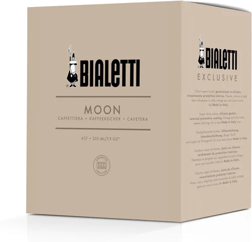 Miniatura 3 de Bialetti Moon Exclusive - Olla Moka de acero inoxidable de inducción, cafetera de estufa para espresso, cafetera italiana, 4 tomas de café expreso