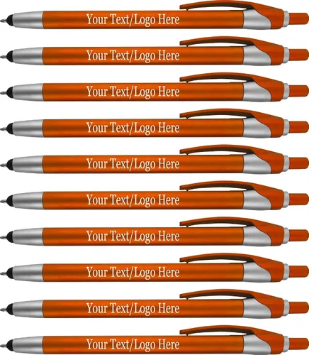 Miniatura 16 de Paquete de 300 bolígrafos personalizados con logotipo o texto, para marketing, fiestas y eventos, lápiz capacitivo 2 en 1 y bolígrafo compatible