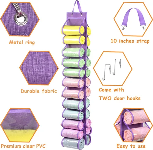 Miniatura 3 de Bolsa de almacenamiento para leggins con colgador, puede contener 24 leggins o camisas, organizador de compartimentos para pantalones vaqueros