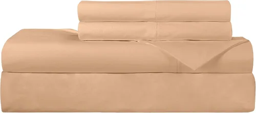 Miniatura 15 de Royale Linens - Juego de sábanas de 400 hilos, 100 % algodón cultivado en EE. UU., 4 piezas, sábana de satén, tamaño Queen - 1 sábana bajera, 1
