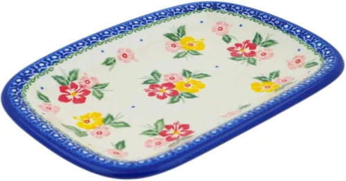 Miniatura 21 de Auténtico plato de cerámica polaca de 10 pulgadas en diseño amarillo hecho a mano en Bolesławiec Polonia por Ceramika Bona + certificado