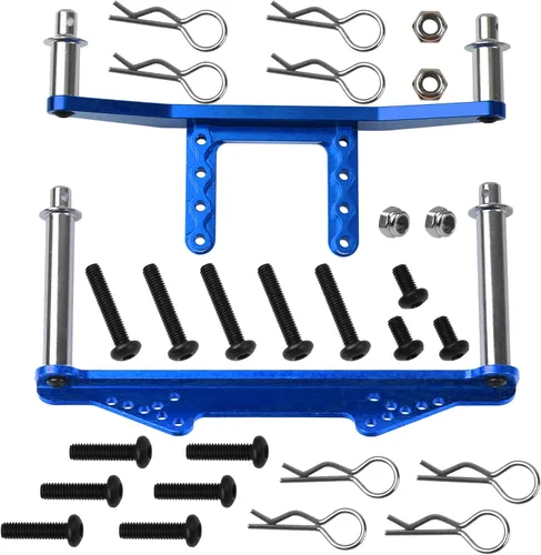 Soportes de cuerpo delanteros y traseros de metal, postes de cuerpo, piezas de actualización compatibles con Traxxas Slash 2WD Rustler Stampede VXL