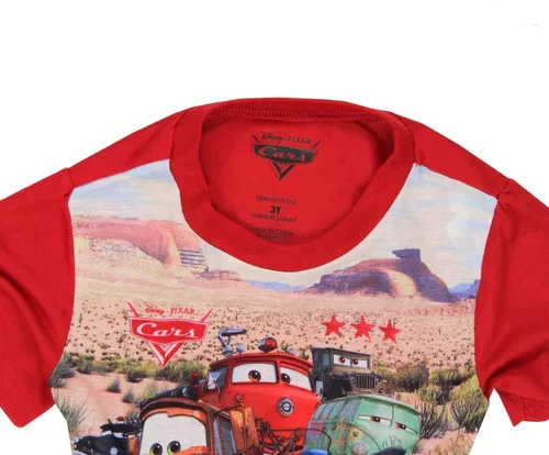 Miniatura 5 de Disney Cars - Conjunto de pijama de 2 piezas de manga corta para niños pequeños, Multi