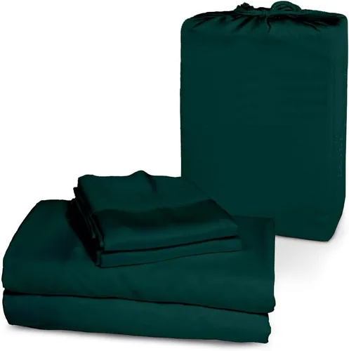 Miniatura 14 de Femini Fashion Juego de sábanas de 4 piezas con bolsillos extra profundos de 1000 hilos, 100% algodón orgánico, bolsillo profundo de 30 pulgadas