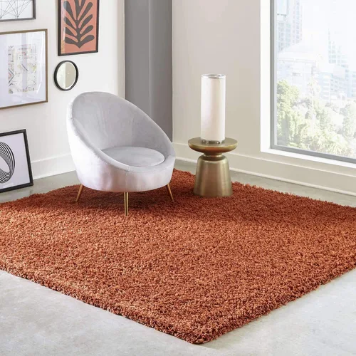 Miniatura 25 de Unique Loom Zuniga Solid Shag Collection alfombra moderna de felpa negra de área (7' 0 x 10' 0)