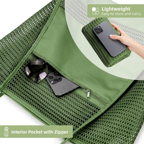 Miniatura 5 de KALIDI Bolso de Mano de Nylon de Playa con Malla, Bolso de Mano Casual Hobo para Mujer, Plegable, MAX 23L, Bolso de Hombro para Playa, Picnic