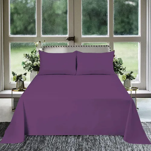Miniatura 18 de 3 piezas Sábana plana tamaño King Plus extra grande (120 x 120 pulgadas) 800 hilos 100% algodón egipcio calidad de lujo ropa de cama sábana plana