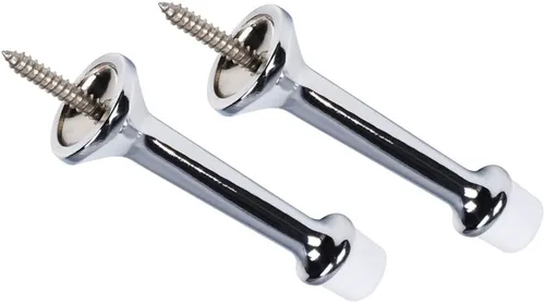 Miniatura 10 de Triumph Hardware Tope de puerta rígido sólido de 3 pulgadas con punta de goma suave, tope de puerta sólido de metal de aleación de zinc que protege
