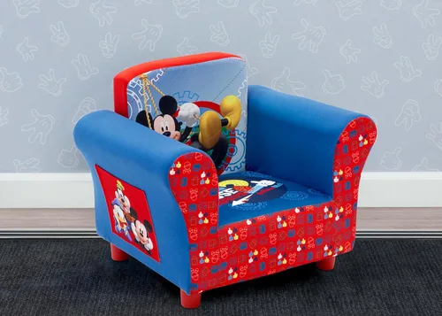 Miniatura 2 de Delta Children Silla tapizada, Disney Mickey Mouse & Design & Store Organizador de almacenamiento de juguetes de 6 compartimientos, Disney Princess