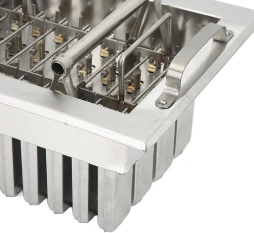 Miniatura 9 de Molde de metal para paletas, molde comercial para paletas, 40 agujeros para palitos de acero inoxidable con soporte, molde para paletas de hielo